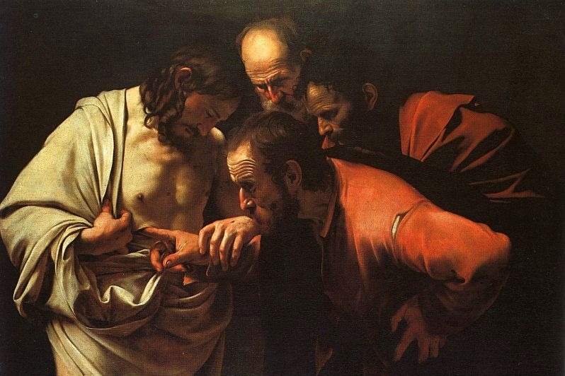 تابلوی ناباوری توماس قدیس یا توماس شکاک یا توماس مردد، اثری از کاراواجو هنرمند دوره‌ی باروک ایتالیا 